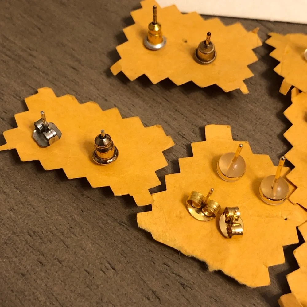 Gold and Silver Tones Earrings Set of 9 Pairs